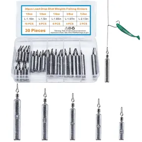 Ladfath Qz-23040901 30pcs Fishing Weights Sinkers Kit Drop Shot And Sinker Assortm Ladfath Qz-23040901 30pcs Fishing Weights Sinkers Kit Drop Shot And Sinker Assortm