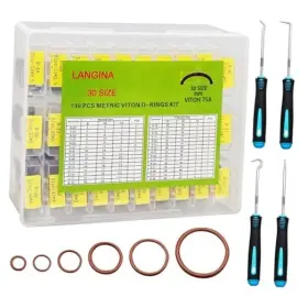 Langina 762744229122 198pcs Viton O Ring Kits 30 Sizes Metric O-rings Kit Brown