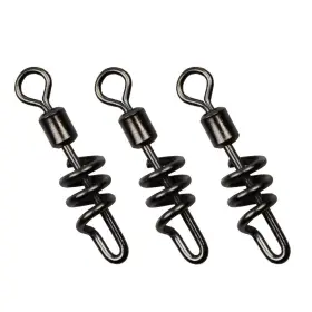 Laxygo 652267650438 30pcs/pack Cork Screw Swivel Fishing Snap Swirl Connector Black Stainl Laxygo 652267650438 30pcs/pack Cork Screw Swivel Fishing Snap Swirl Connector Black Stainl