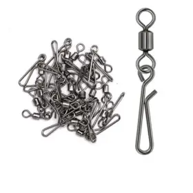 Laxygo 720226005732 30pcs Fishing Swivel With Hanging Snap Stainless Steel Rolling Ball Barrel Sw