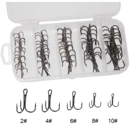 Laxygo 720226006852 Fishing Treble Hooks Set High Carbon Steel Classic Round Bend H