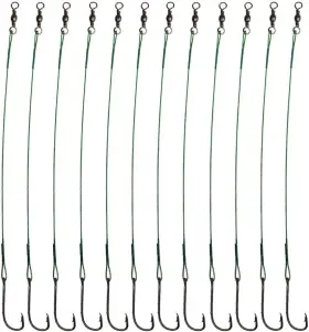 Laxygo 744110967326 20pcs Wire Leader Hook Rigs Baitholder Fishing Nylon Coated