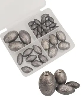 Laxygo 762917143705 Oval-shaped Fishing Sinker Weights Egg Bullet With Inner Core Fishing