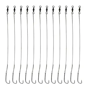 Laxygo 796391967236 20pcs Wire Leader Hook Rigs Baitholder Fishing Nylon Coated Le