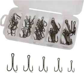 Laxygo 796391968219 Double Fishing Hooks Frog High Carbon Steel Barbed For 50pcs Kit