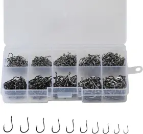 Laxygo 796391968806 300pcs Small Fishing Hooks Black High Carbon Set 6 500pcs