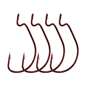 Laxygo 798863161371 30pcs/pack Offset Worm Fishing Hooks Black/red Color Hook