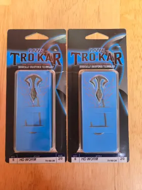 Lazer Trokar 047708675970 Lot Of 2- Tro Kar Hd Worm Hooks Tk100-2/0