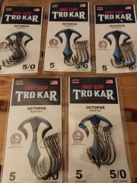 Lazer Trokar 047708794152 Lot Of 5 Packs Octopus Hooks Size 5/0 Made In Usa