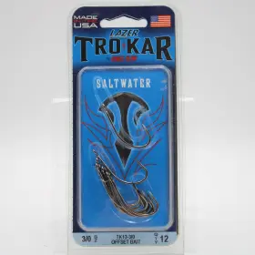 Lazer Trokar Tk13 Eagle Claw Offset Bait Fishing Hook Size 3/0