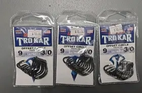 Lazer Trokar Tk619-3/0 3x Eagle Claw Hd Offset Circle Hook Saltwater Size 3/0 Steel Lazer Trokar Tk619-3/0 3x Eagle Claw Hd Offset Circle Hook Saltwater Size 3/0 Steel