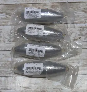 Lead Masters 783913050422 #20 Double Ring Sinker -lead Masters- Heavy Surf Fishing Weights Lot Of 4 New