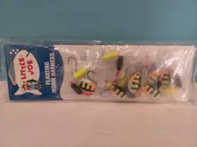 Little Joe 025787054091 Dealer 6 Pack Of Floating Worm Harnesses - Lr936 Perch Yellow Black Little Joe 025787054091 Dealer 6 Pack Of Floating Worm Harnesses - Lr936 Perch Yellow Black