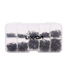 Lixada Axy6093847302131un 600pcs Sea Fish Jig Hooks With Hole Box 3# -12# 10 Sizes Carbon Steel New S9m4