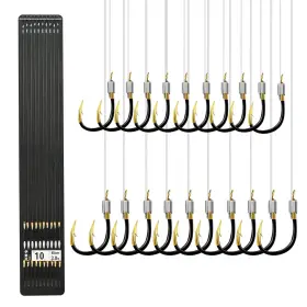 Lnojenr 970367279316 Fishing Hooks With Line Strong Sharp Double Hook Rigs Barbs Pre Tied Fis