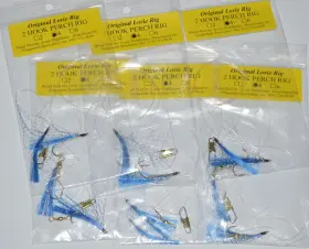 Lorie Pahlkotter Prlch-4 6 Packs Lories Handmade 2-hook Perch Rigs Double Hook Rig #4 - Blue/silver Lorie Pahlkotter Prlch-4 6 Packs Lories Handmade 2-hook Perch Rigs Double Hook Rig #4 - Blue/silver