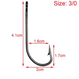 Luengo Es34007105-50 50pc 34007 Stainless Steel Oshaughnessy Fishing Hooks Long Shank Saltwater Hook Luengo Es34007105-50 50pc 34007 Stainless Steel Oshaughnessy Fishing Hooks Long Shank Saltwater Hook