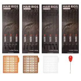 Luroad 821906230724 Carp Fishing Hair Rigs 20 Pcs Curved Barbed Hook Anti-tangle Swivel Bra