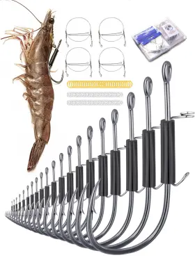 Luyawang Zbdy-4/0 24pcs Live Shrimp Hooks Saltwater Fishing - 3x Strength Stainless Steel Luyawang Zbdy-4/0 24pcs Live Shrimp Hooks Saltwater Fishing - 3x Strength Stainless Steel