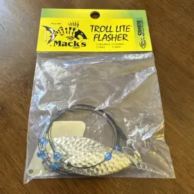 Macks 40832 New Troll Lite Flasher #4 Hammered Willow Leaf Blades Nickel Eb04