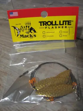 Macks Troll Lite 40831 24 Inch Flasher - Brass Willow Leaf Fishing Dodger Rig Macks Troll Lite 40831 24 Inch Flasher - Brass Willow Leaf Fishing Dodger Rig