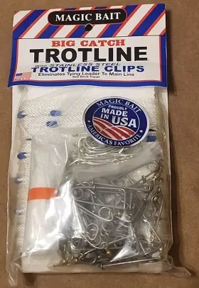 Magic Bait 026691777182 77bctl Big Catch Trotline 150ft 25 Size 1 Brass Swivels 4/0 Hooks
