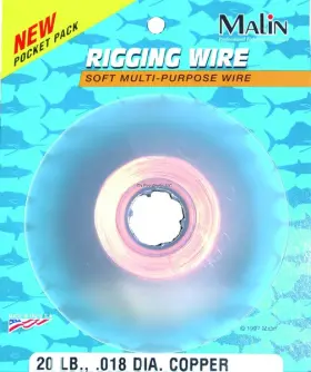 Malin Cc20-200 Premium Soft Copper Rigging Wire .018 Dia. 20# 200 Ft Dispenser Malin Cc20-200 Premium Soft Copper Rigging Wire .018 Dia. 20# 200 Ft Dispenser