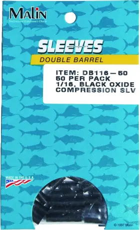 Malin M12db-50 Double Sleeve Black 300-480lb 1/16 Inch Id 50 Pk