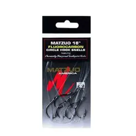 Matzuo 213011-2/0 6-piece Fluorocarbon Circle Hooks Black Chrome 2/0