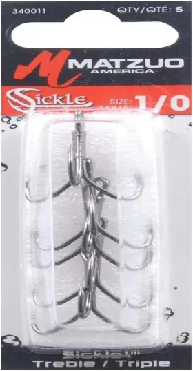 Matzuo 691791005406 Sickle Treble Hook 1/0