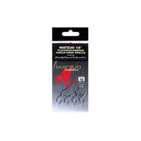 Matzuo 691791620760 18ftft Fluorocarbon Circle Hook Snells - Size 10 Pk. 6