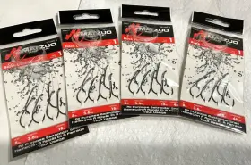 Matzuo 691791621439 4 Pkgs 18 Inch Black Baitholder Snells Bait Hooks Size-1