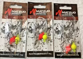 Matzuo Mr2221 3 Pkg Spot/mullet/kingfish Fishing Rig 12 Inch Leader 45 Lb Line