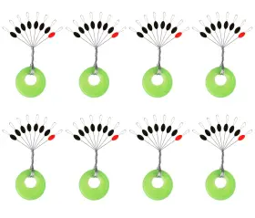 Milepetus 008574062073 200pcs Fishing Bobber Stopper 7 In 1 Soft Silicone Transparent Float Sinker S