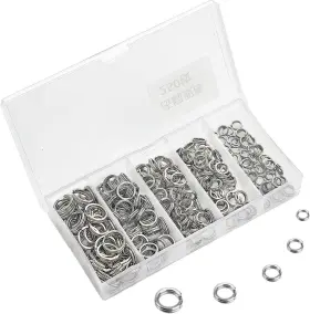 Milepetus 742354875964 Fishing Split Rings Kit 250pcs Heavy Duty Steel Silver Set