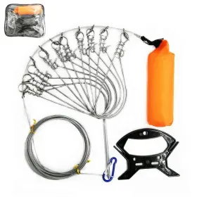 Milepetus 742354895924 5 In 1 Stainless Steel Fishing Stringer Live Fish Locksteel Ropes Large Milepetus 742354895924 5 In 1 Stainless Steel Fishing Stringer Live Fish Locksteel Ropes Large