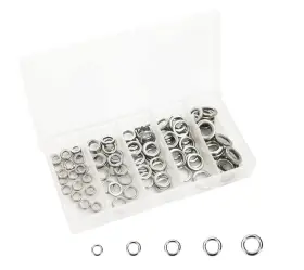 Mimilure 656699993903 Fishing Solid Rings Kit For Jigging Assist Hooks Lures Connector Tackle 5 Siz