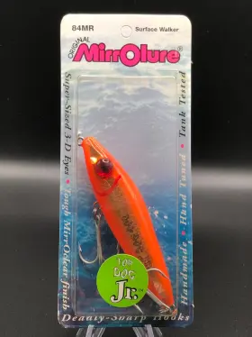 Mirrolure 84mr Top Dog Jr. 4 Inch Surface Walker 1/2 Oz. 801 Topwater Lure Orange Mirrolure 84mr Top Dog Jr. 4 Inch Surface Walker 1/2 Oz. 801 Topwater Lure Orange