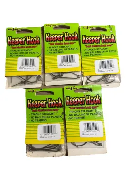 Mister Twister 024376340546 Lot Of 5 Keeper Hook 5/0 Soft Plastic Fishing Hooks Mister Twister 024376340546 Lot Of 5 Keeper Hook 5/0 Soft Plastic Fishing Hooks