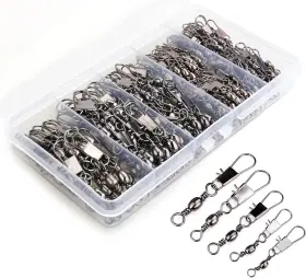 Moborest 711181501254 200pcs Barrel Snap Swivel Fishing Accessories Premium Gear Equipment Wi