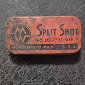 Montgomery Ward 60-7728 Split Shot Sinkers Size 7 Red And Black Lead Pack Of