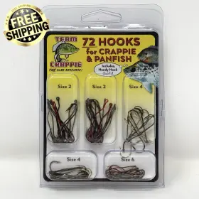 Mr. Crappie 042758950367 Team Hook Kit 72 Hooks And Panfish Red Gold Bronze Assorted New