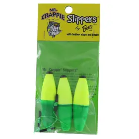 Mr. Crappie M2b-sf-3yg Betts Mr. 2-1/2 Inch Slipper Fishing Floats 3-pack Yellow Green