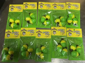 Mr. Crappie Rp3p-3yg Lot 10 Mr. Bobbers Rattlin Pear Float 1 Inch Yellow Green 3pack Mr. Crappie Rp3p-3yg Lot 10 Mr. Bobbers Rattlin Pear Float 1 Inch Yellow Green 3pack