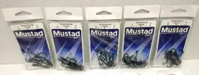 Mustad 021560343539 Lot Of 5 Pks Sea Kirby Hooks 2330-bu Blue Sz 9 Total 70 Fishing