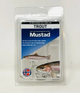 Mustad 023534018389 35 High Carbon Steel Hooks For Trout