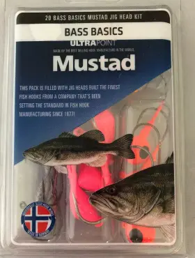 Mustad 023534026445 New Bass Basics Jig Head Kit 20 Pack Basic Fish Hook Angler