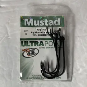 Mustad 023534073425 5 Grip-pin Big Bite Soft Plastics G39808np-bn Size 5/0