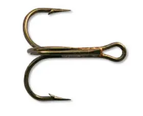 Mustad 023534075368 Treble Hook Round Bend - Bronze 14