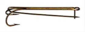 Mustad 023534113633 Double Live Bait/liver Hook With Safety Pin - Bronze 1/0